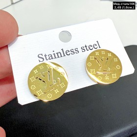 Сережки мед.сталь14К 10659 ( 1.6 см.)